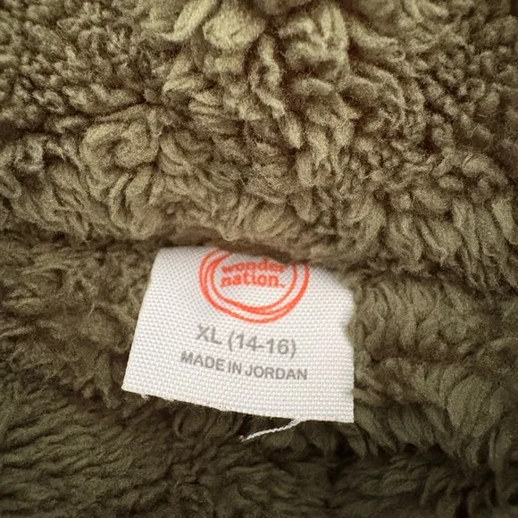 Wonder Nation Kids Sherpa Jacket - Green and Pink - Picture 6 of 7